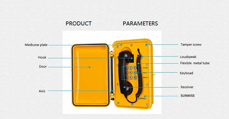Weatherproof telephone description