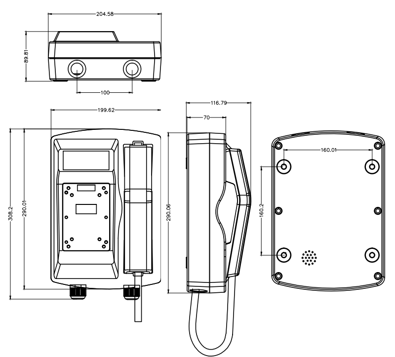 Moisture Proof telephone install size