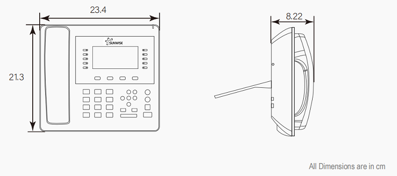 Digital/Analogue Telephone size