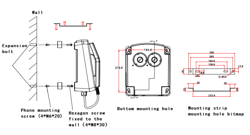 explosion proof telephone size