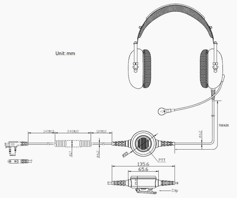 explosion proof earphone detail size