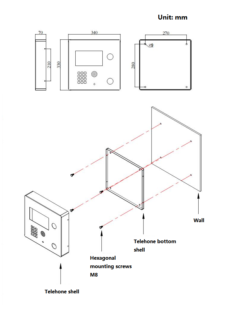 Passenger Assistance Intercom size