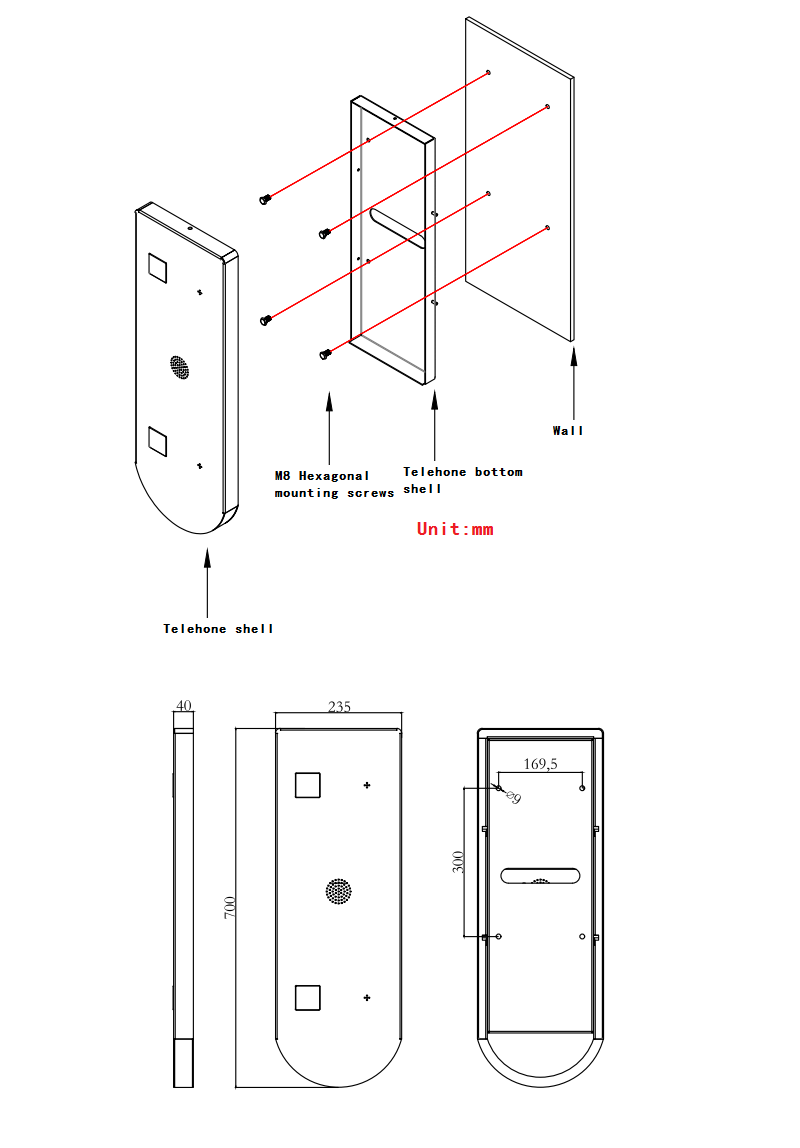 help point interom emergency design size